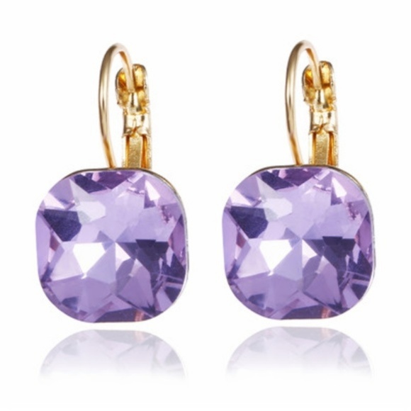 Jewelry - Purple Leverback Earrings